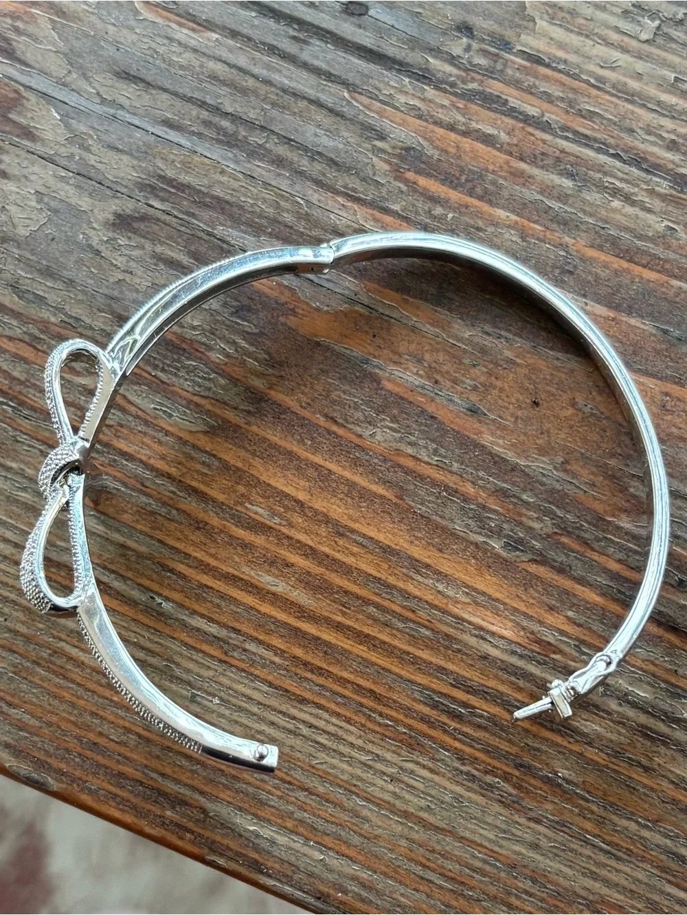 Sterling Silver Diamond Pave Bangle Bracelet